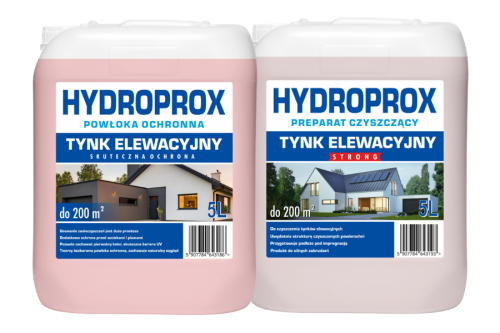 ZESTAW IMPREGNAT TYNK ELEWACYJNY 5L &amp; CZYSZCZENIE TYNK ELEWACYJNY STRONG 5L