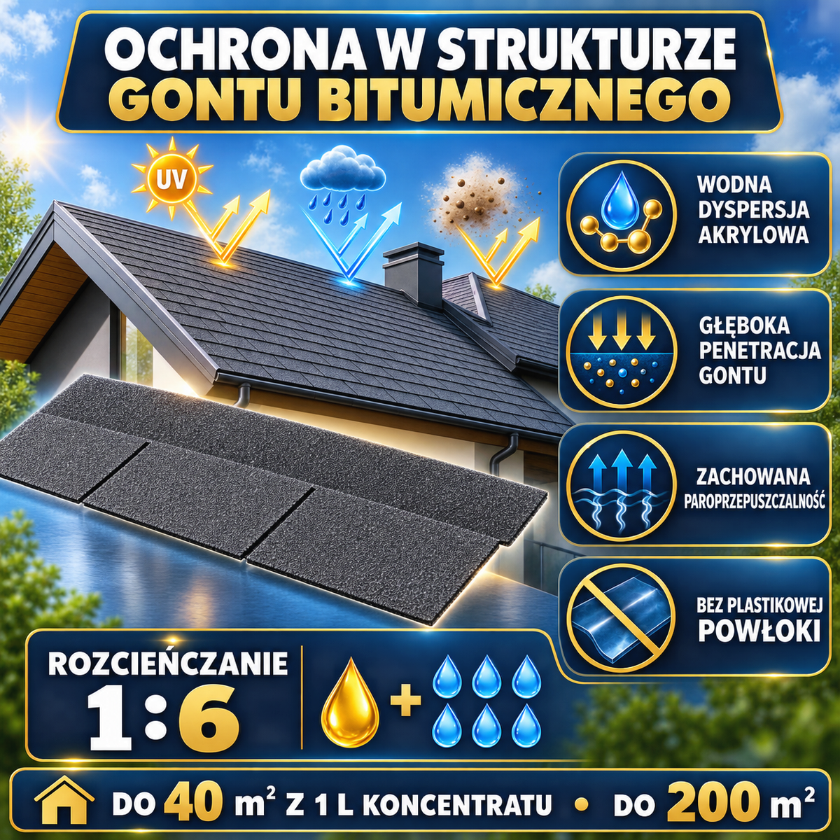 ESANDOL pro line powłoka ochronna gont bitumiczny