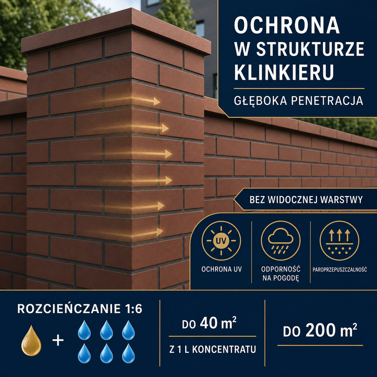 ESANDOL pro line powłoka ochronna ogrodzenie klinkierowe