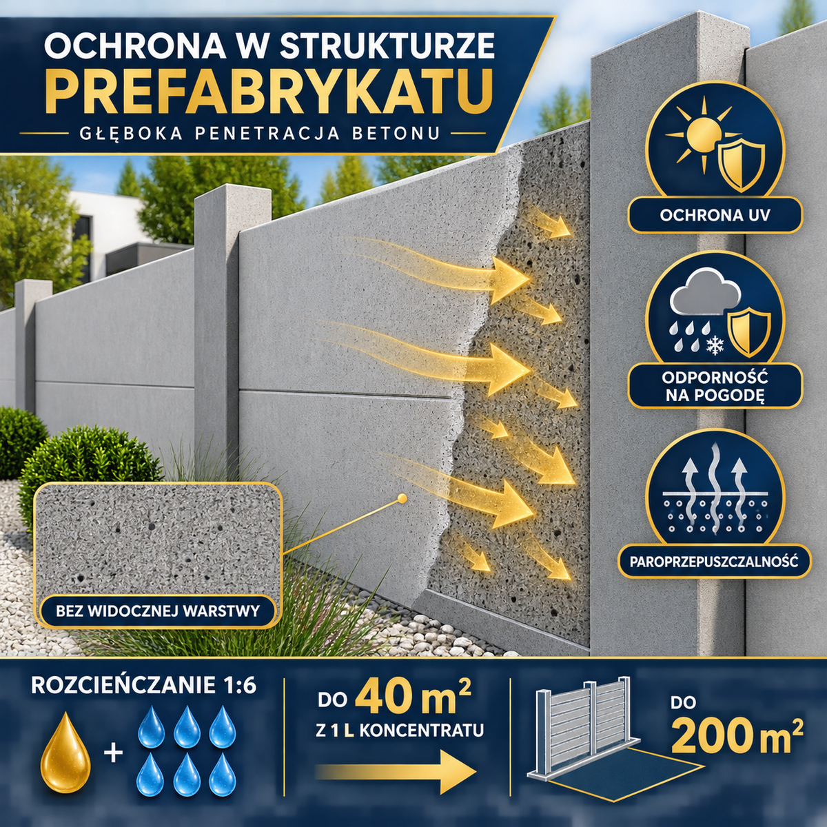 ESANDOL pro line powłoka ochronna ogrodzenie prefabrykowane