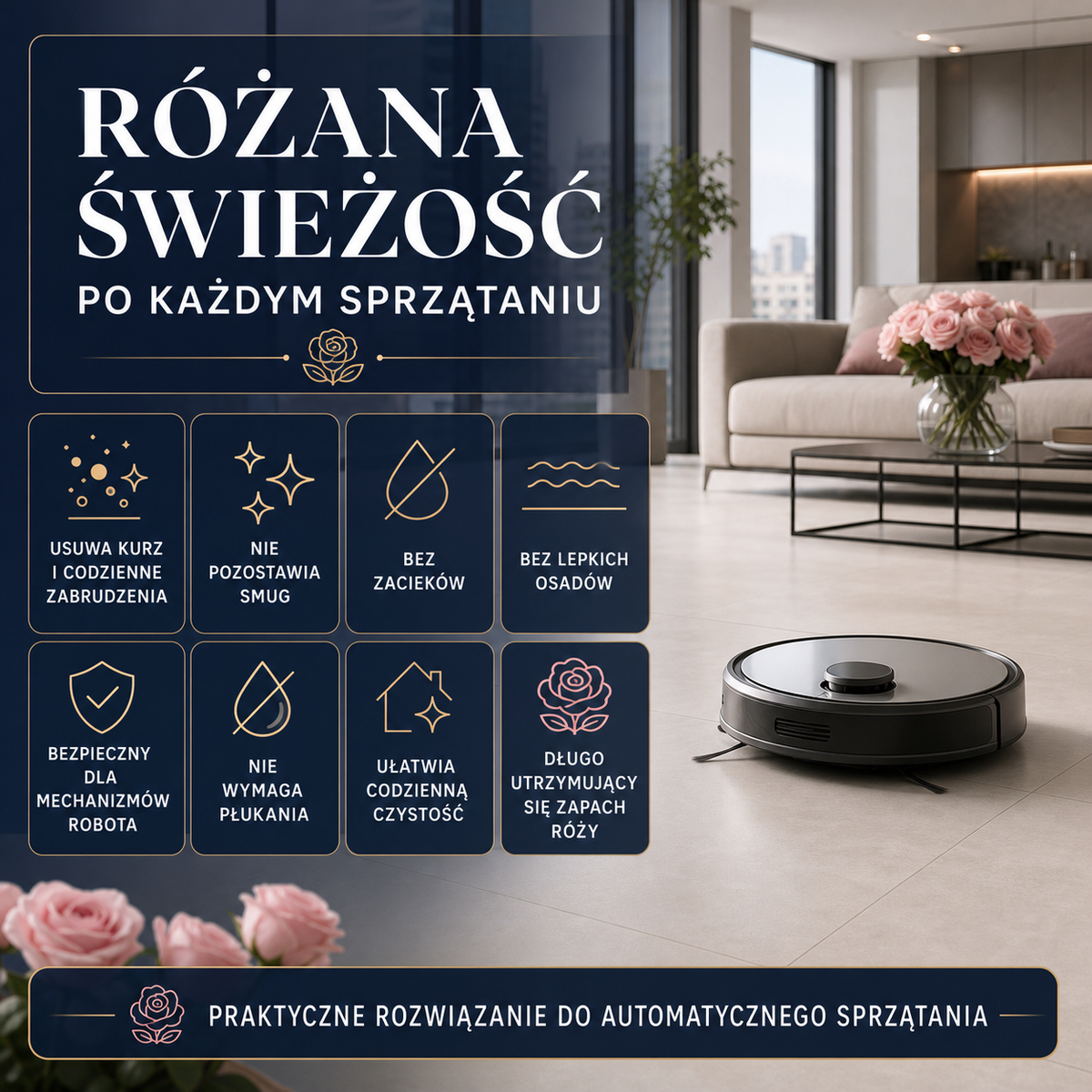 HYDROPROX płyn czyszczący do robotów mopujących- o zapachu różanym