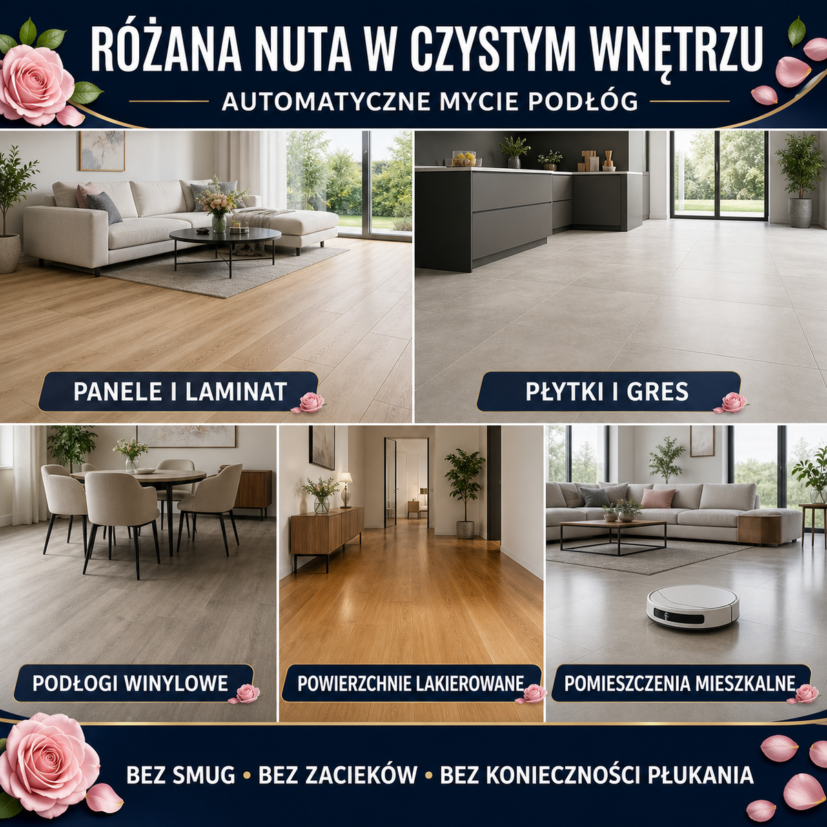 HYDROPROX płyn czyszczący do robotów mopujących- o zapachu różanym