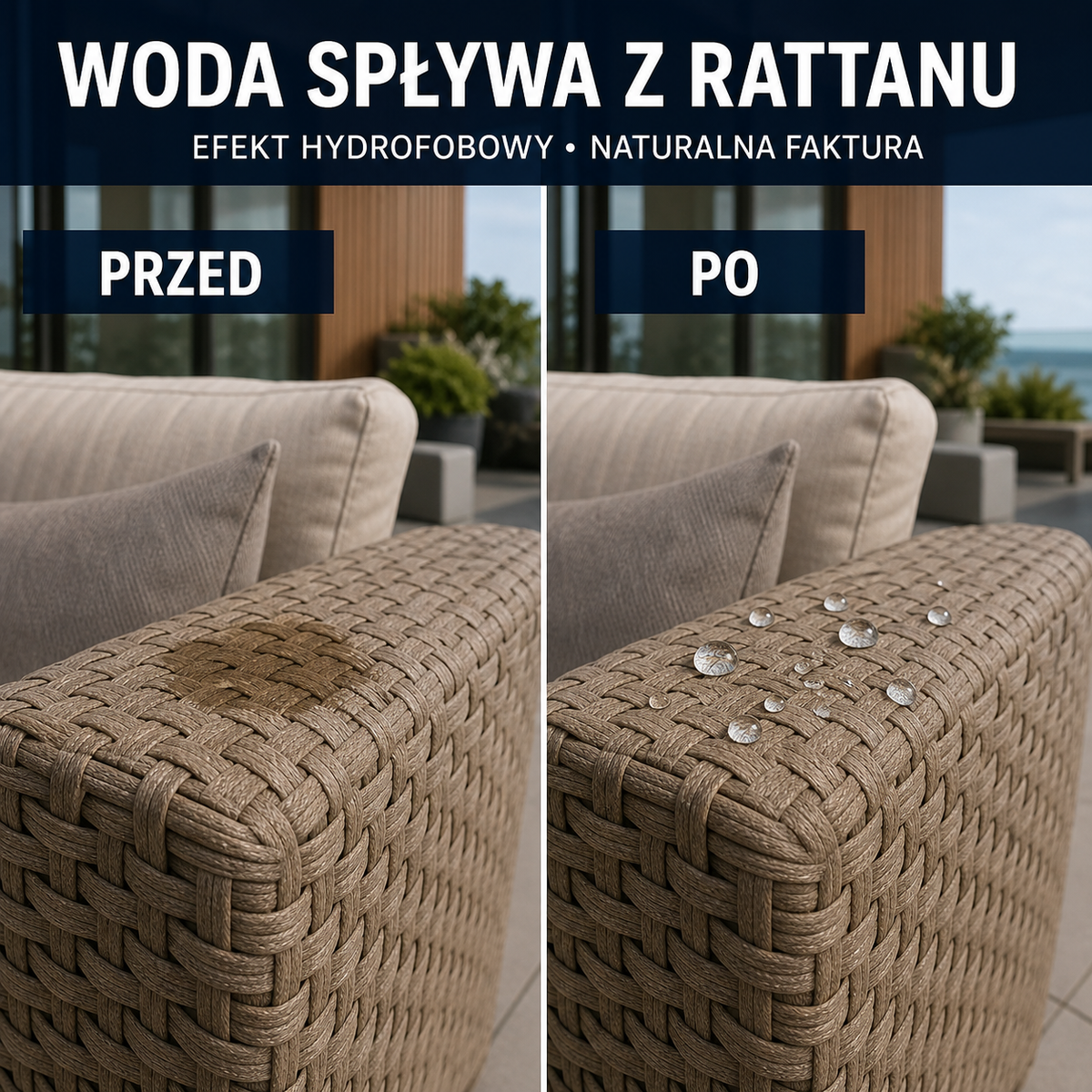 HYDROPROX powłoka ochronna hydrofobowa rattan