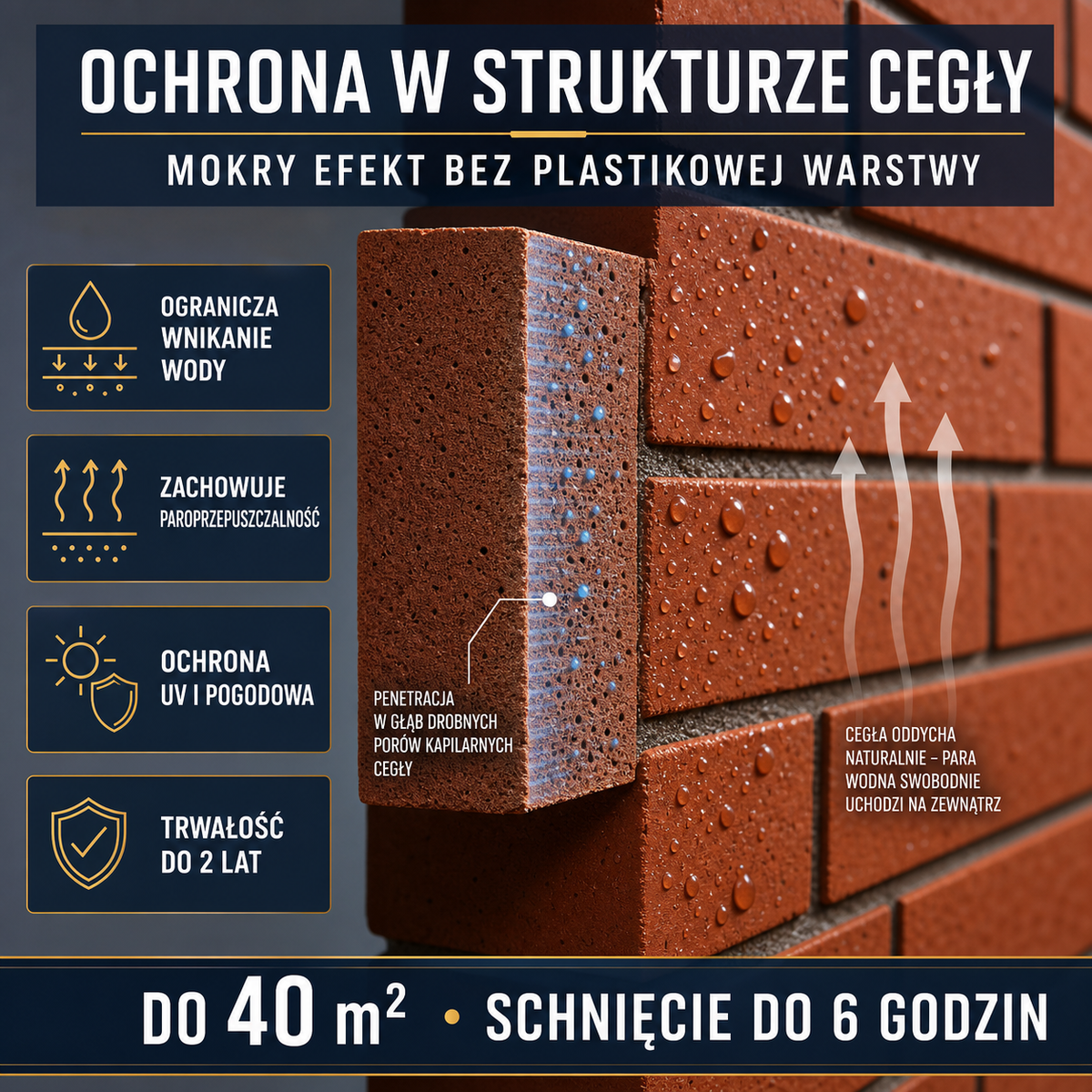 HYDROPROX powłoka ochronna mokra cegła