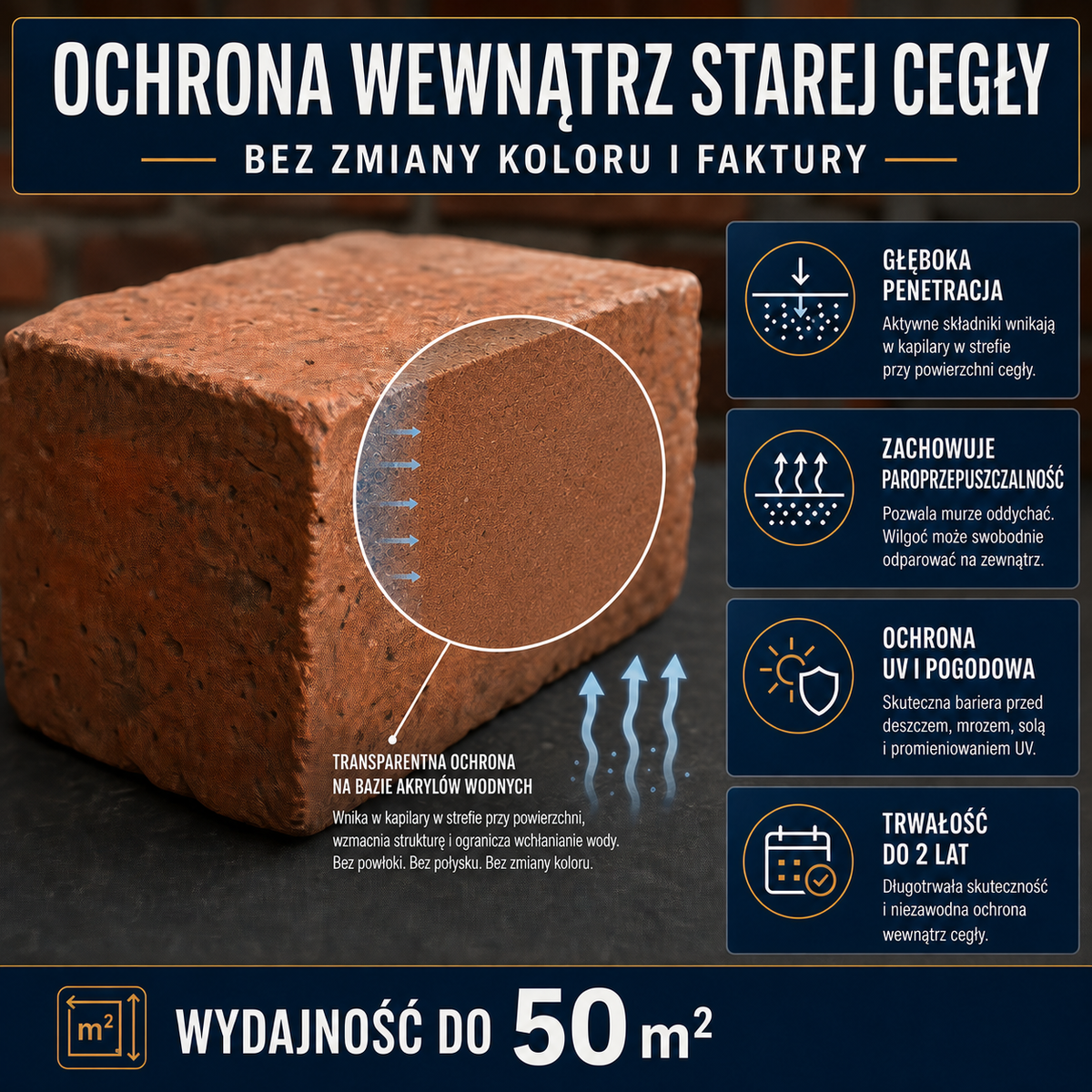 HYDROPROX powłoka ochronna stara cegła