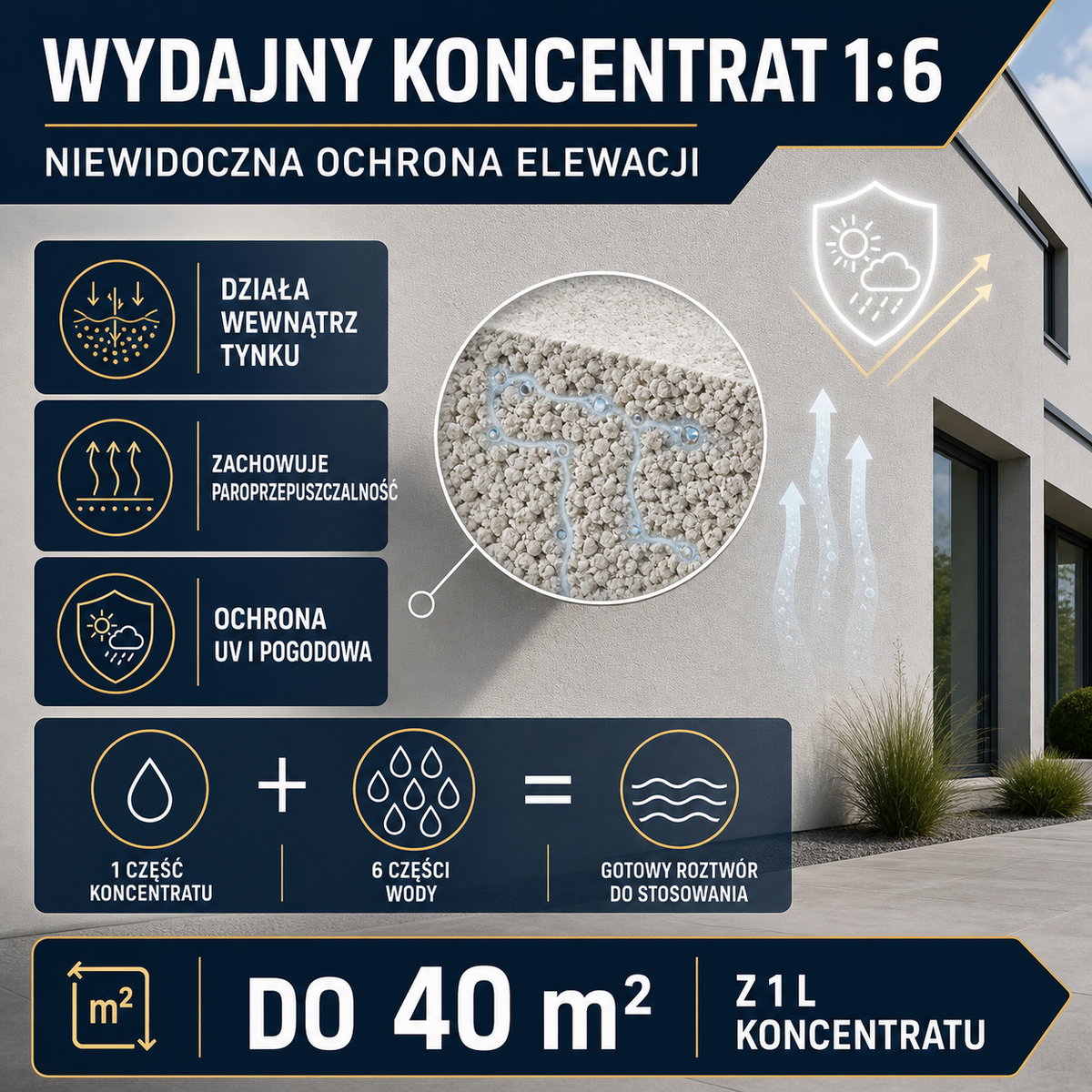 HYDROPROX powłoka ochronna tynk elewacyjny