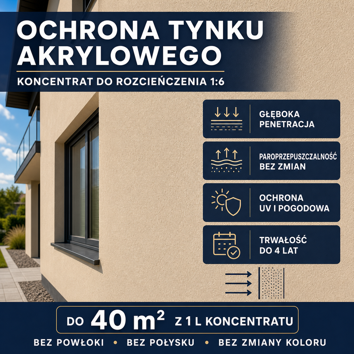 HYDROPROX powłoka ochronna tynk elewacyjny akrylowy