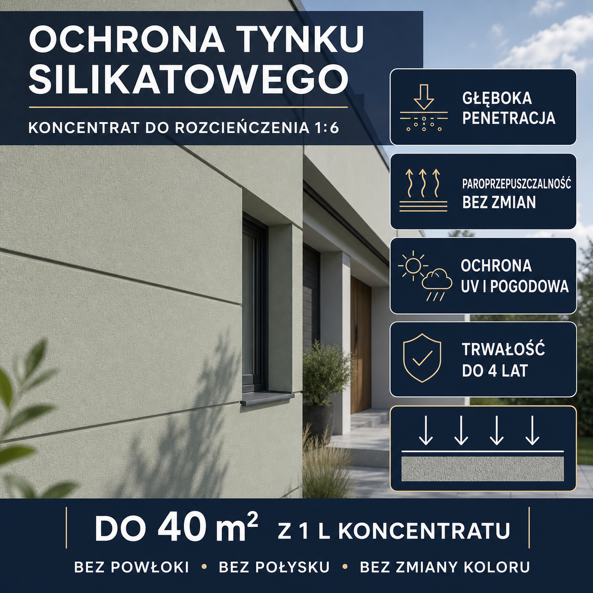HYDROPROX powłoka ochronna tynk elewacyjny silikatowy