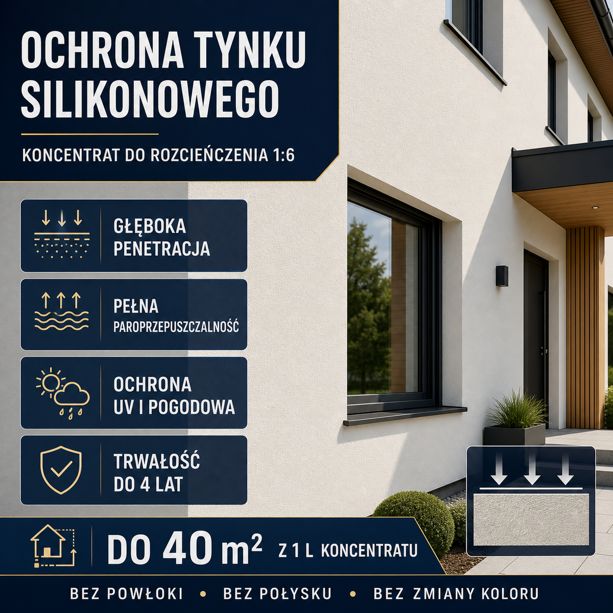 HYDROPROX powłoka ochronna tynk elewacyjny silikonowy