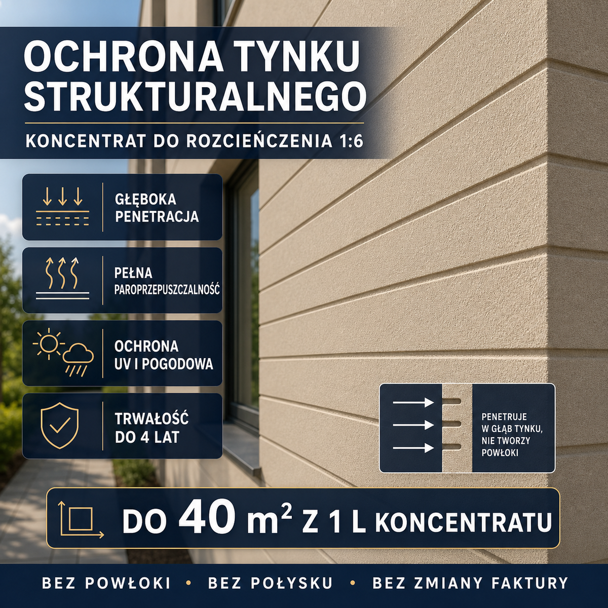 HYDROPROX powłoka ochronna tynk elewacyjny strukturalny