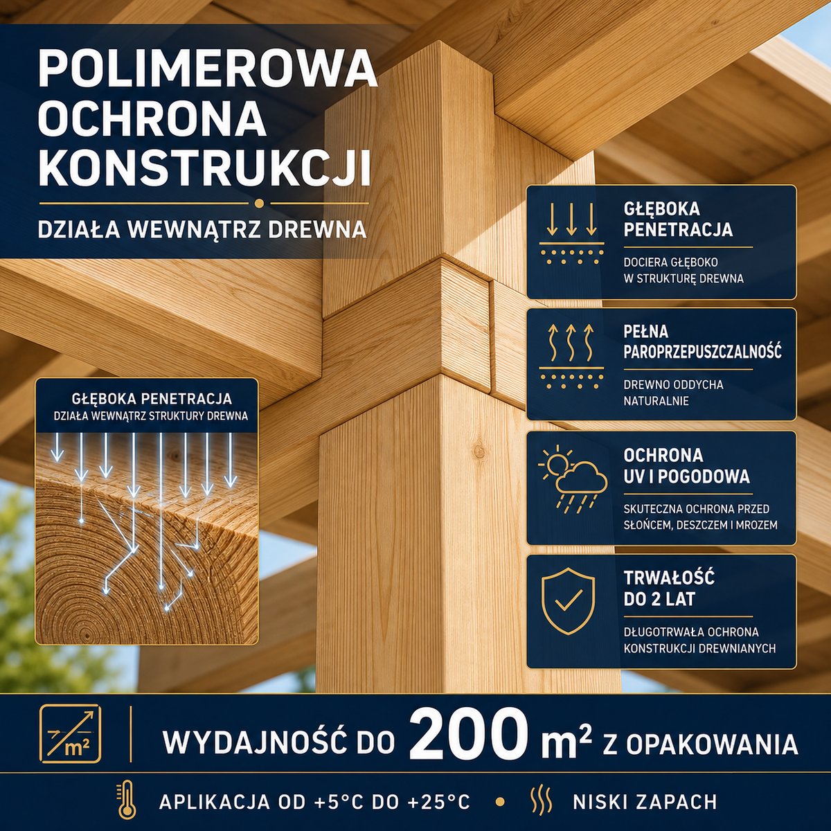 HYDROPROX powłoka polimerowa konstrukcje drewniane
