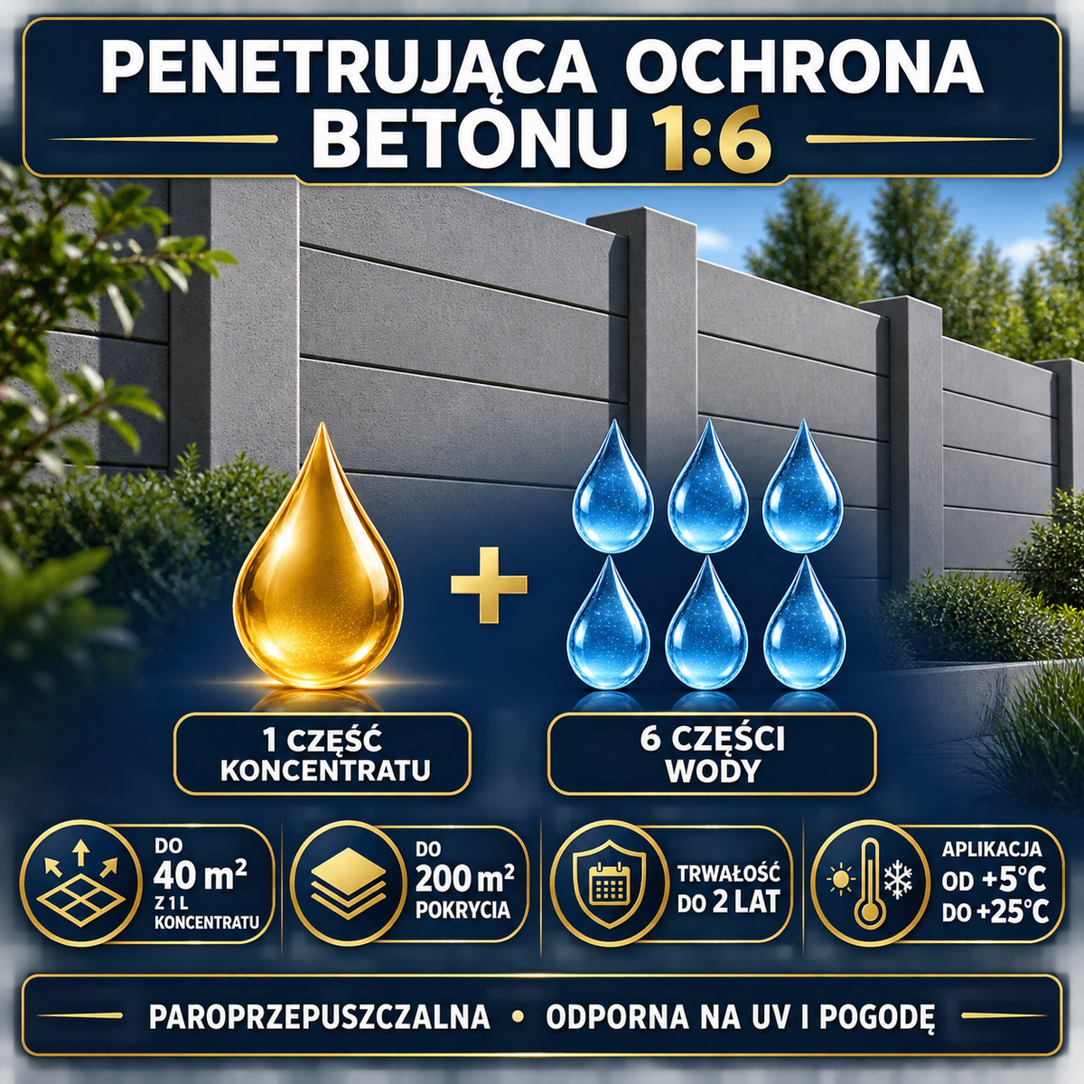 IZOMARK powłoka ochronna ogrodzenie betonowe