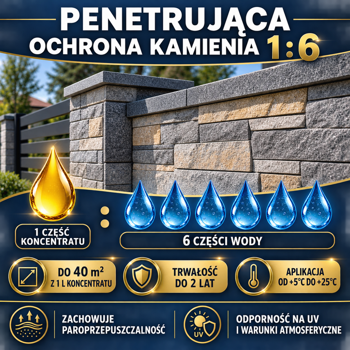 IZOMARK powłoka ochronna ogrodzenie kamienne