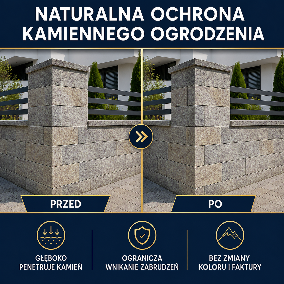 IZOMARK powłoka ochronna ogrodzenie kamienne